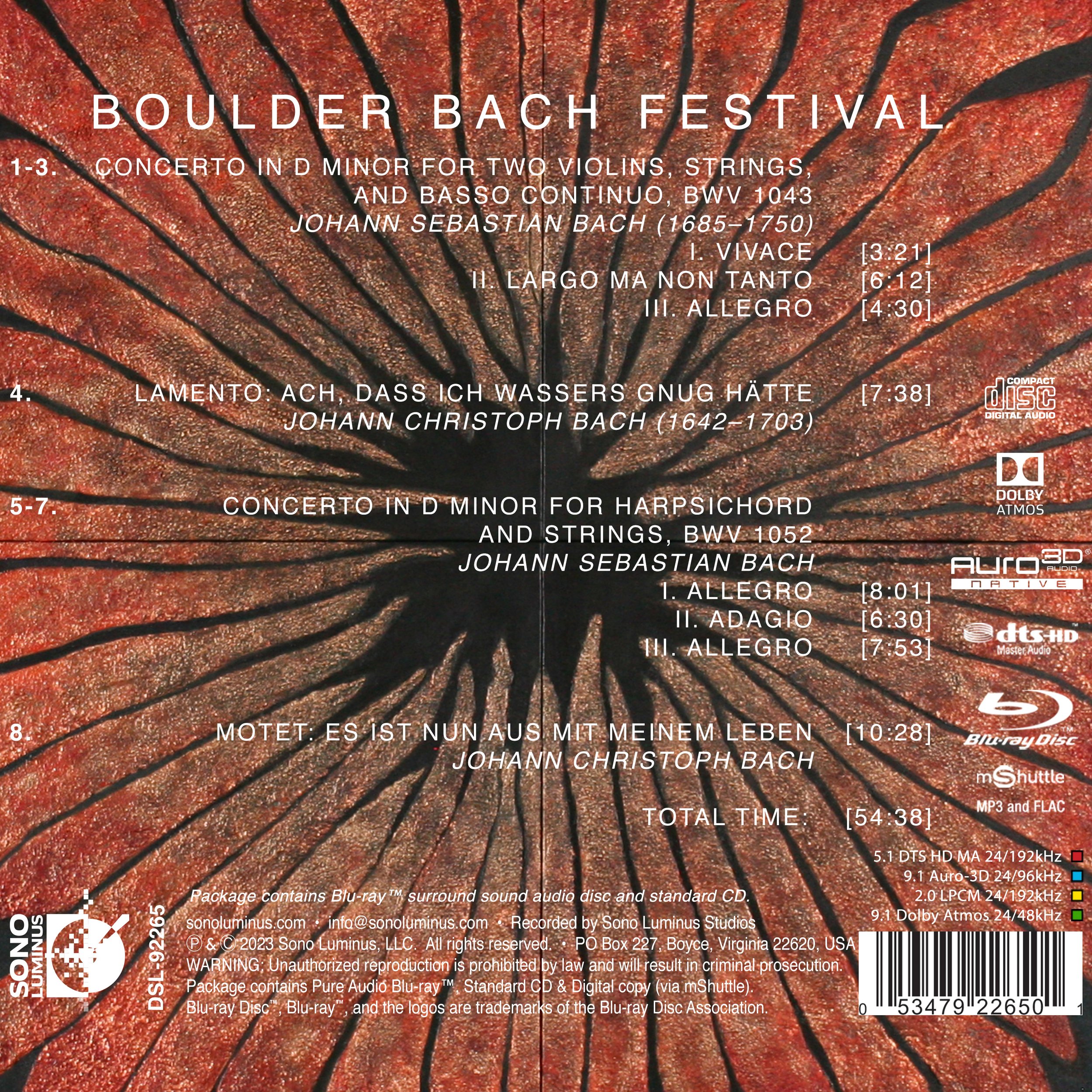 Boulder Bach Festival — Sono Luminus