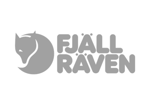 Gray logo with a horse's head silhouette and the text 'Fjällräven' in stylized font.