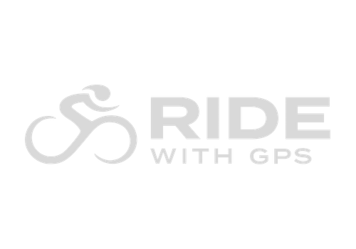 Logo for Ride with GPS featuring a stylized bicycle and text.