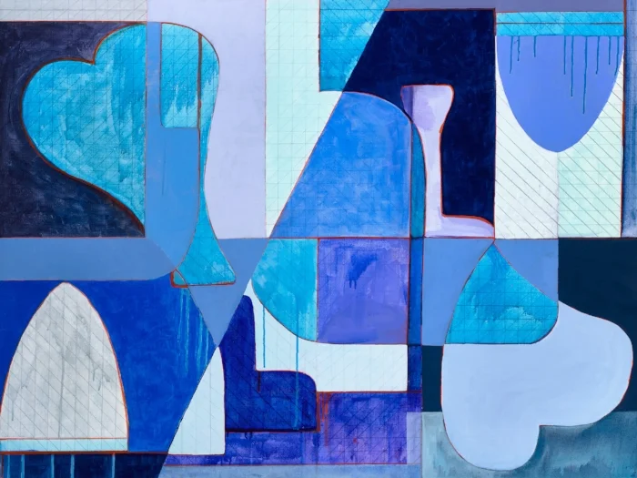 Blue is the warmest color, 2018, 36x48, Acrylic and Graphite on Canvas, Private Collection