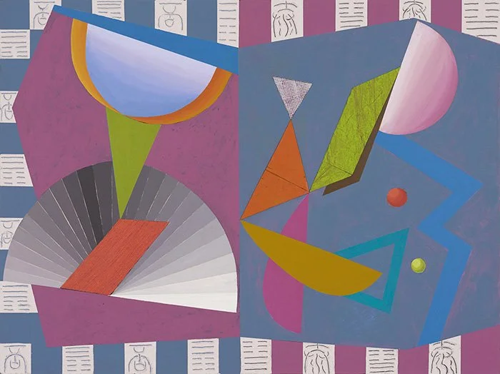 Out of the Depth of Misfortune Comes Bliss/I-Ching#11#12-PiTai, 2023, 36x48, Acrylic, Flashe and Paint Skin on Canvas