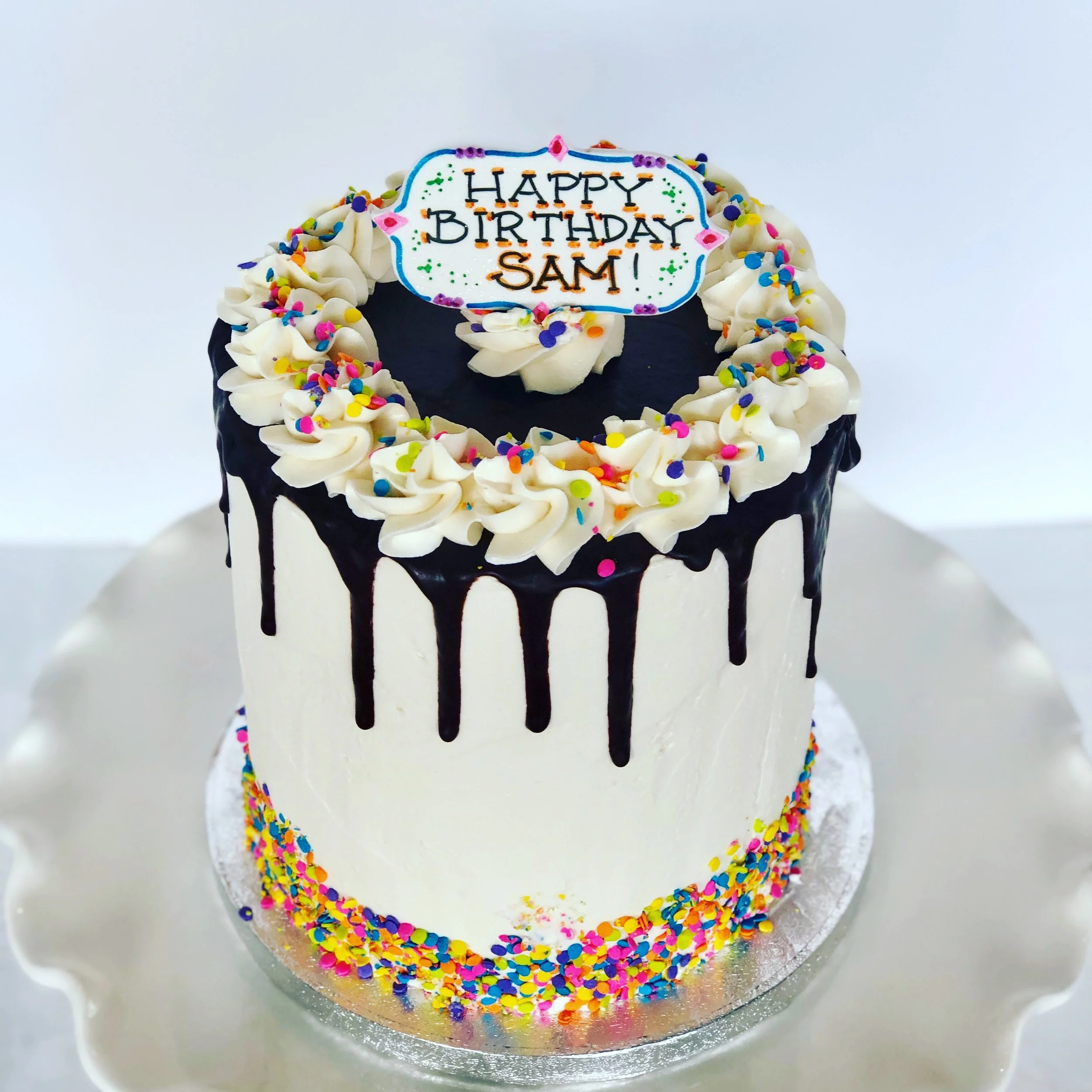 Birthday Confetti Drip Cake — Cake Affection