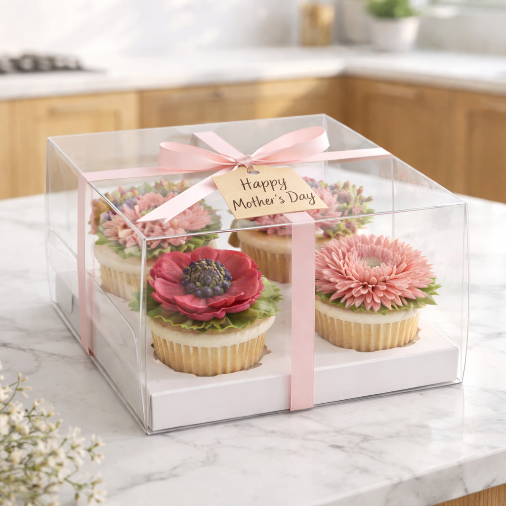 Mother's Day cupcakes with floral decorations.png