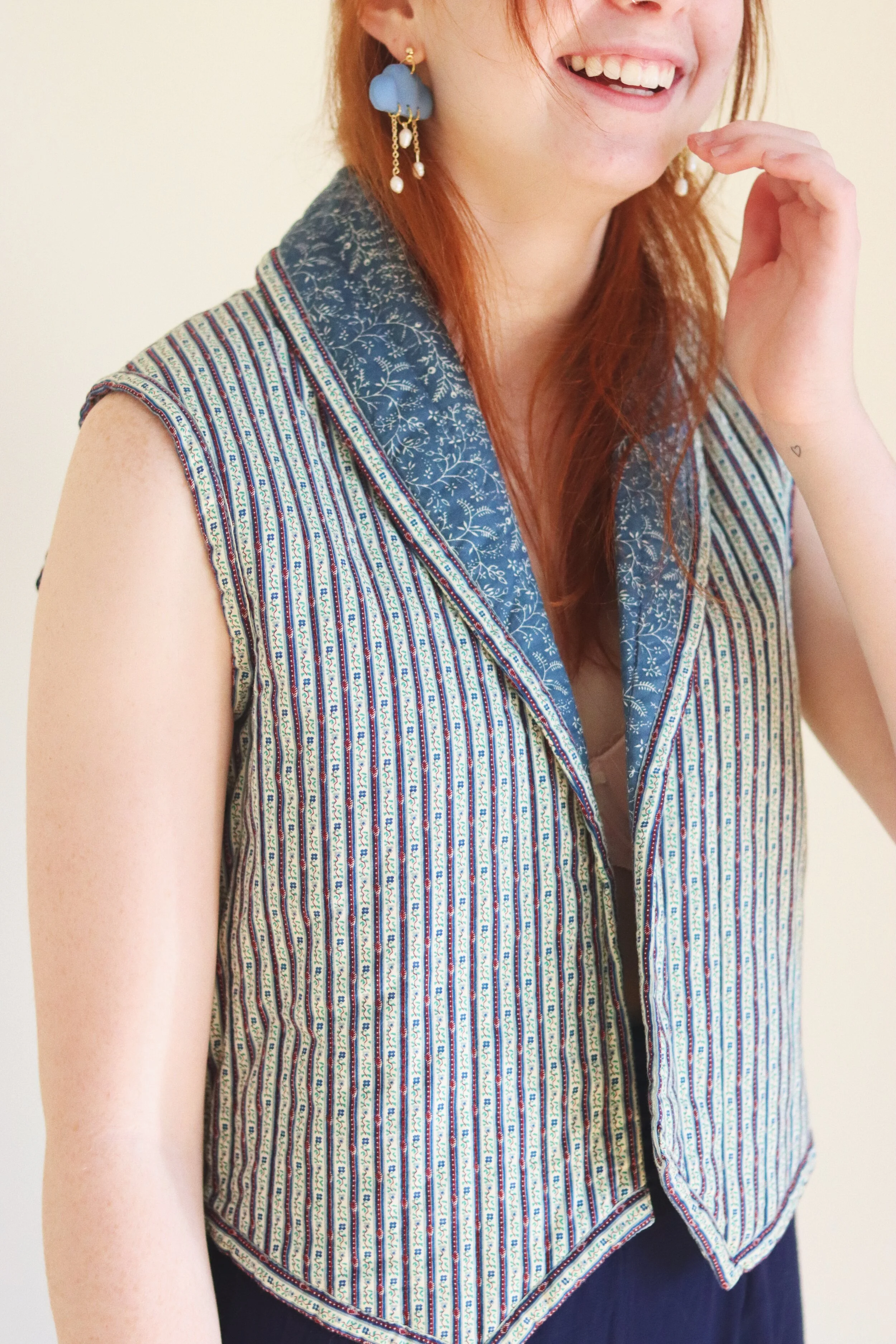 Striped Quilted Vest