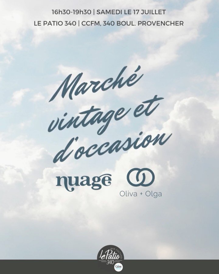 Rejoignez-nous ce samedi au patio le plus styl&eacute; en ville! ⛅️ Join us at the coolest patio in town this Saturday!

#NuageVintage #ConsciouslyCurated #VintagePopUp  #WinnipegPatio #PatioSeason #340Provencher #WinnipegMarket #VintageMarket
