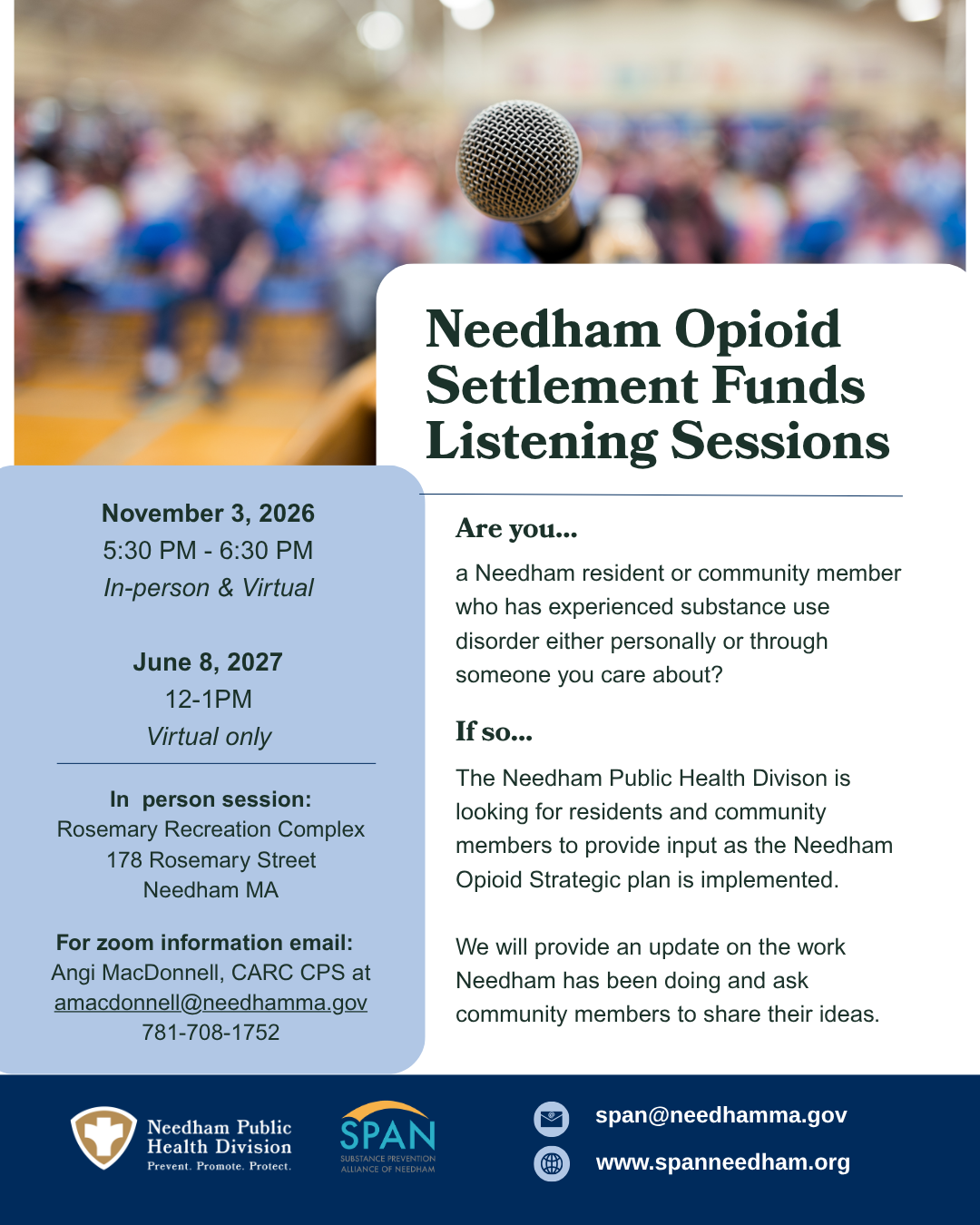 Needham Opioid Settlement Funds Listening Sessions