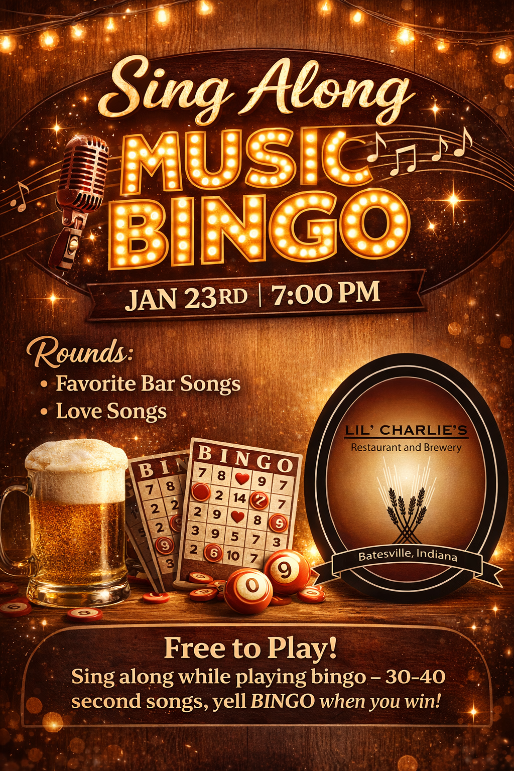 Sing Along Bingo - Bar Tunes and Love Songs