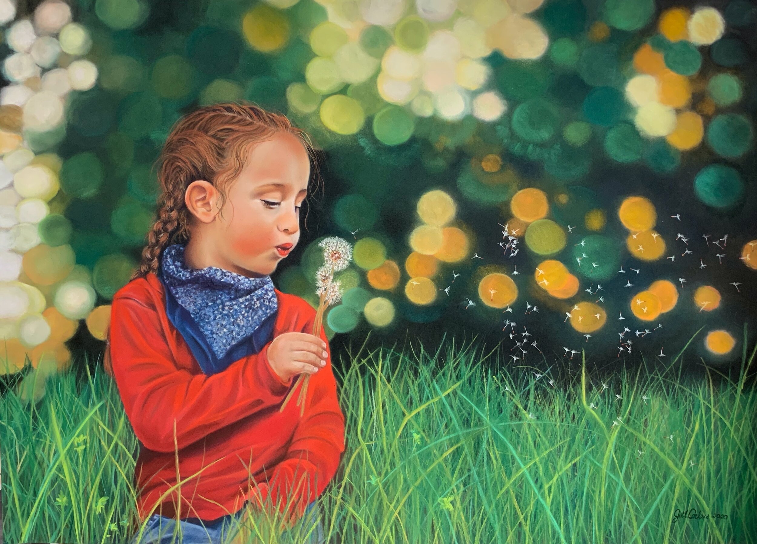 Dandelion wishes, fairytale dreams 20x28” pastel please contact me with any inquiries 