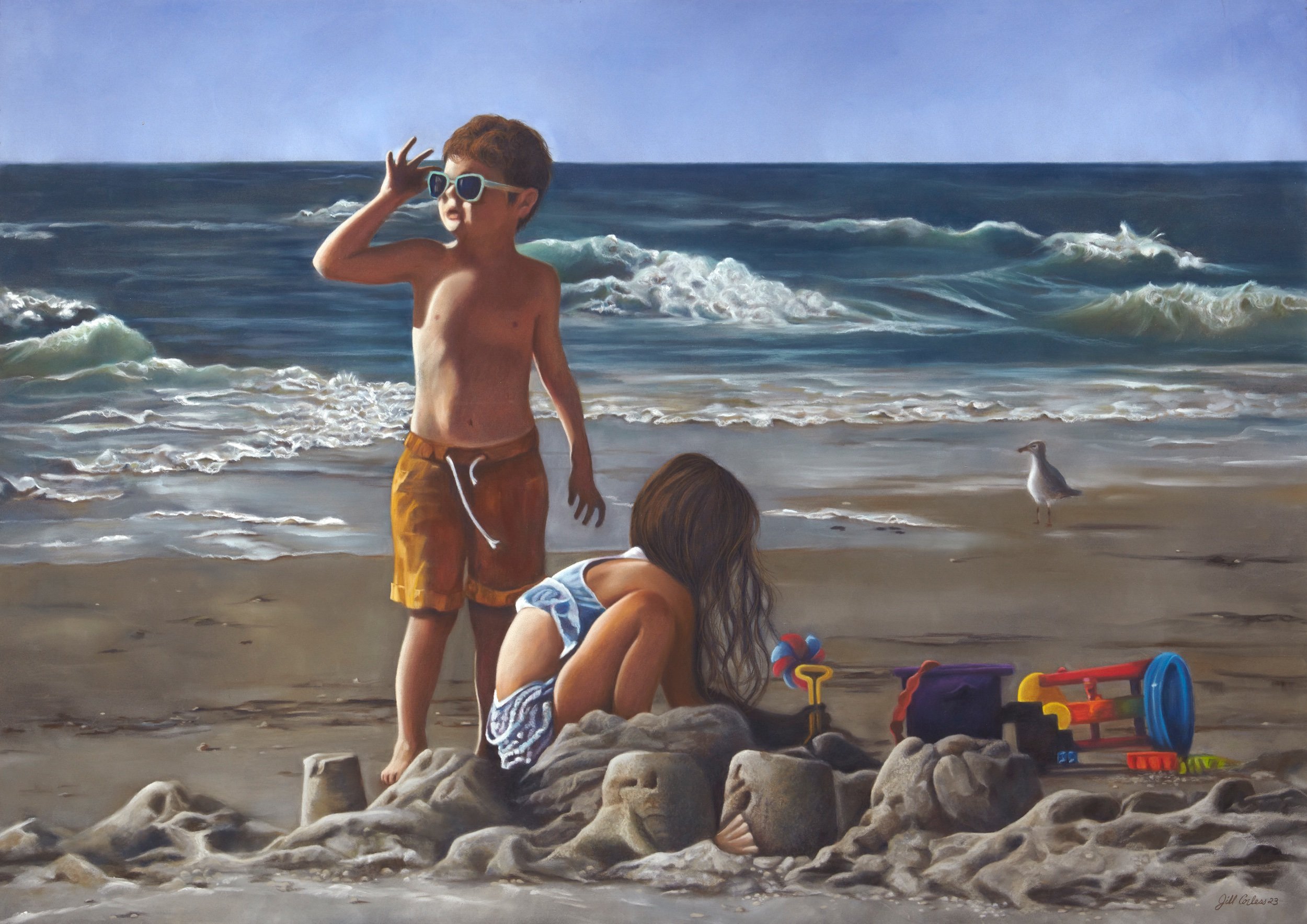  Sand Castle Summers 30”x40” pastel. Please contact me with any inquiries. 