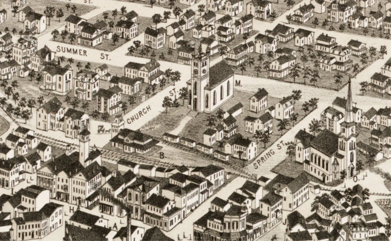 1879 Sktech of Watertown Square