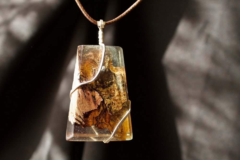 Wood and Resin with Silver Wire Wrap — NJW WoodWorks