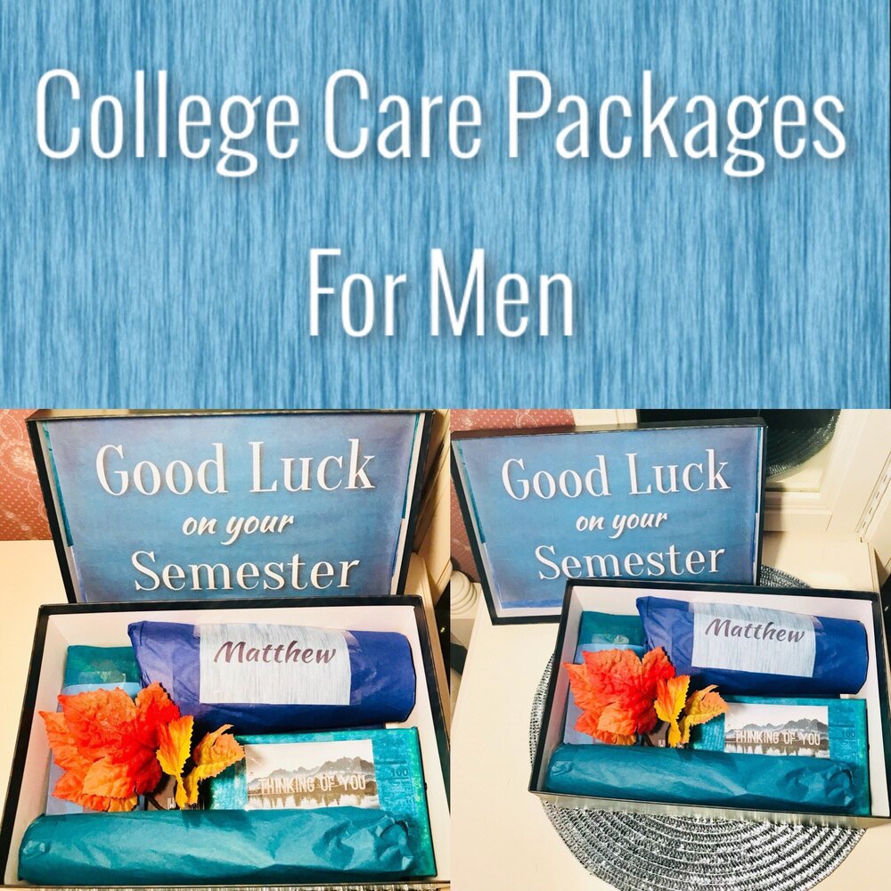 Good Luck College Care Package For Men. College Gifts For Men. College Care  Package For Men.Care Package Ideas For Men. Men Gift Ideas. —  Youarebeautifulbox