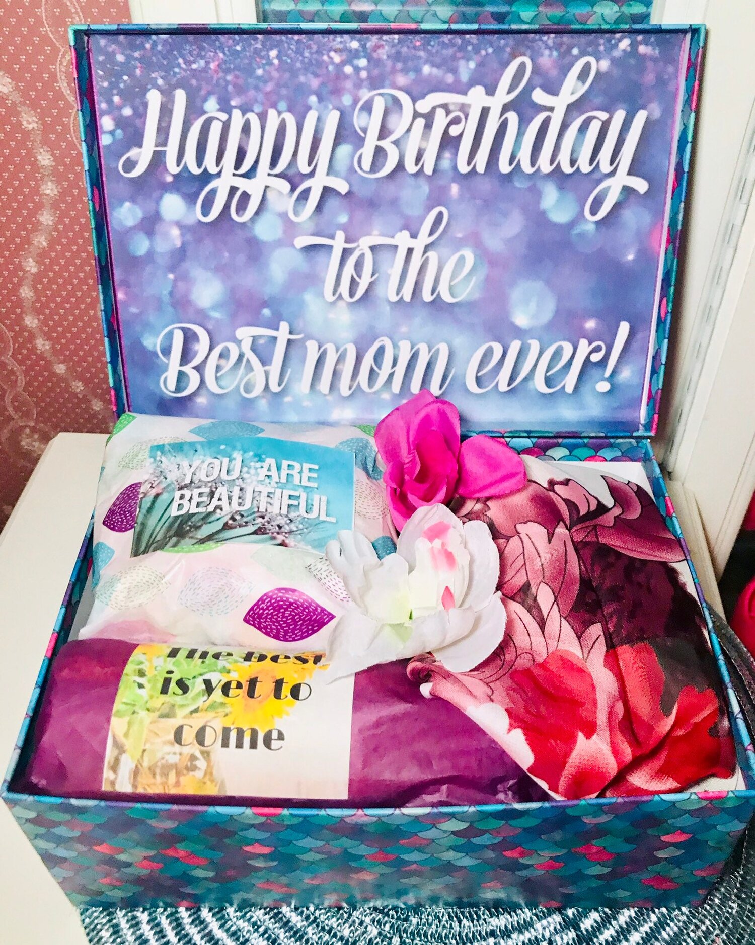 DELUXE Mom Birthday YouAreBeautifulBox.Birthday Gift Box for Mom