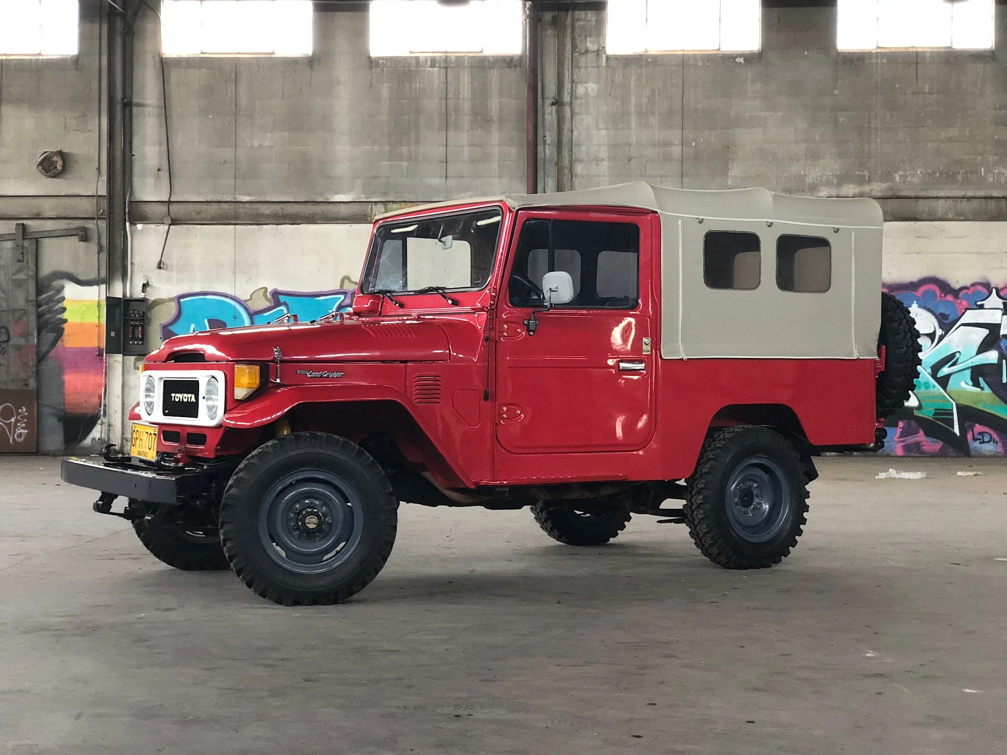 for sale red 1981 toyota land cruiser fj43 soft top overland motor vintage restored fj43s for sale overland motor 1981 toyota land cruiser fj43 soft top