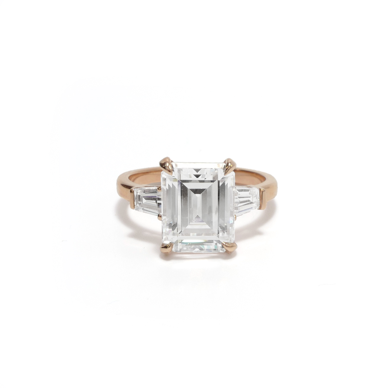 Grace Kelly inspired emerald cut engagement ring