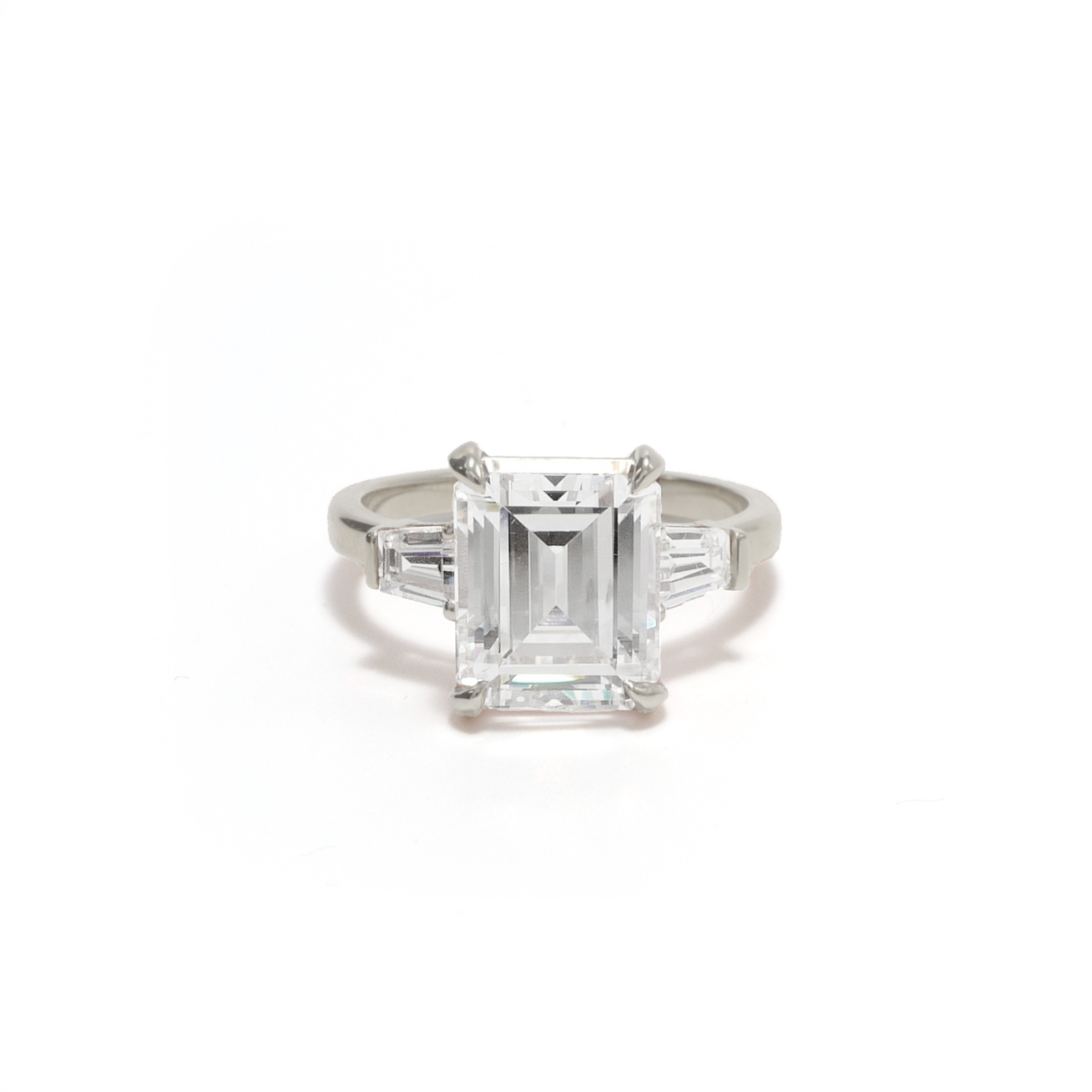 Grace Kelly inspired emerald cut engagement ring
