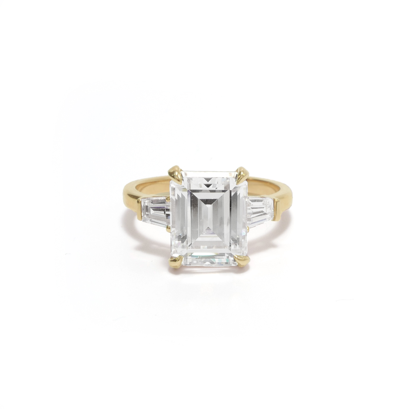Grace Kelly inspired emerald cut engagement ring