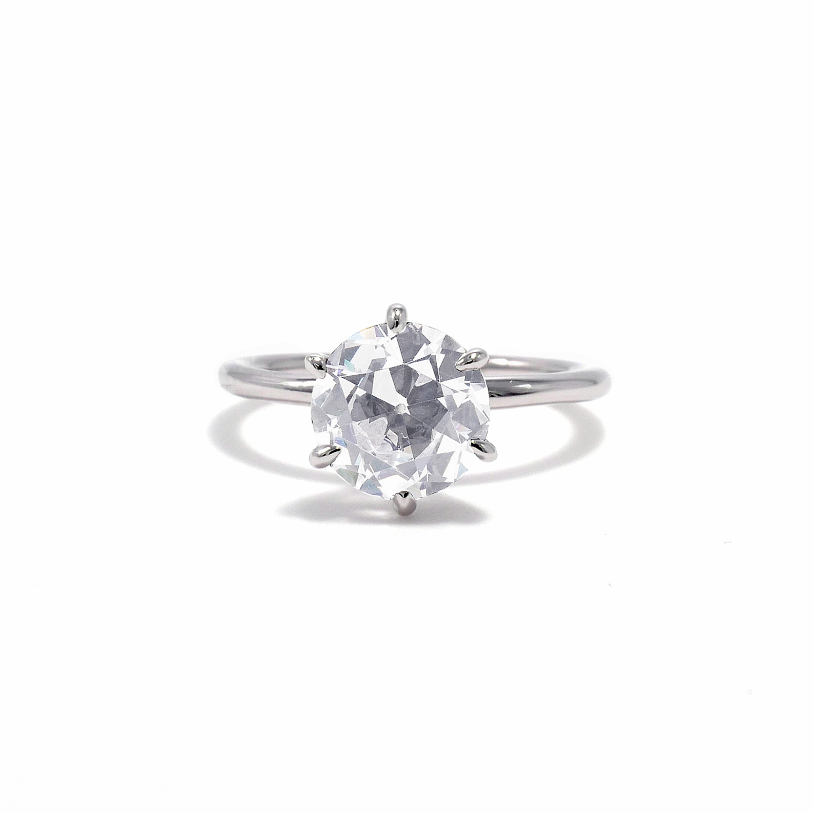 Six Prong Old European Cut Engagement Ring