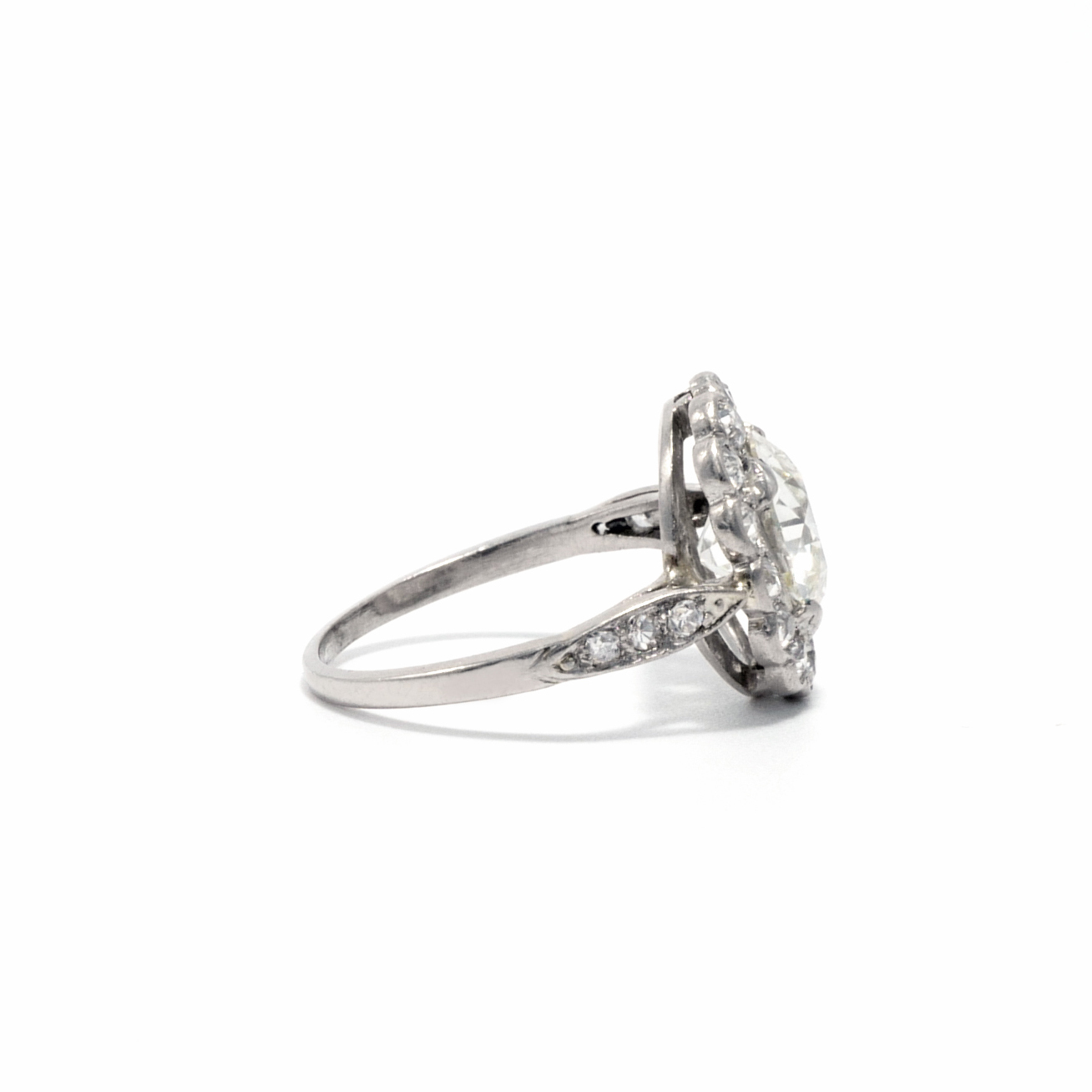 Edwardian Platinum European Cut Engagement Ring