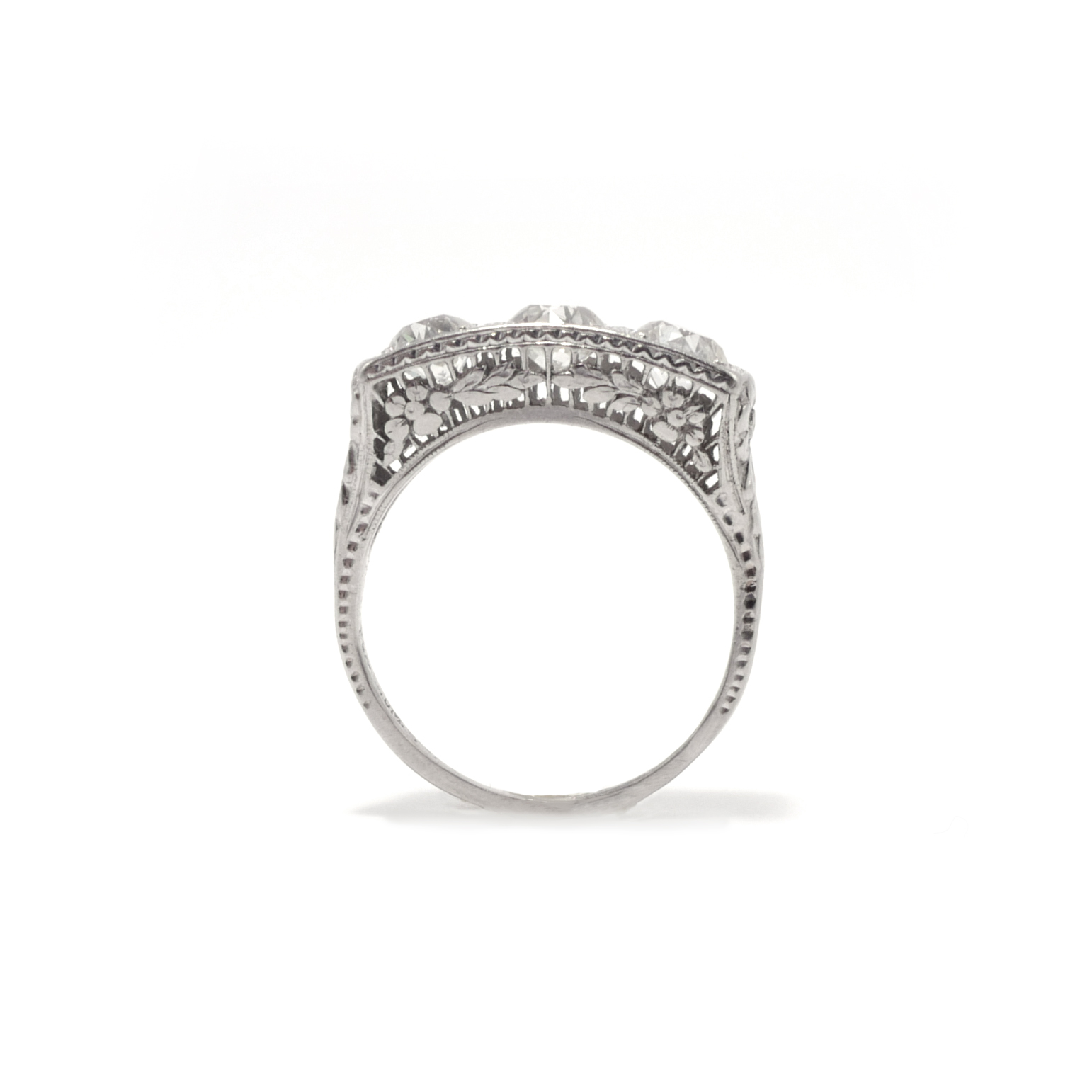 Edwardian Three Diamond Engagement Ring