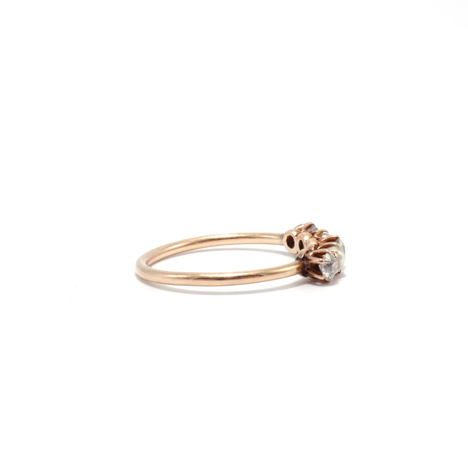 Victorian era diamond and pearl ring
