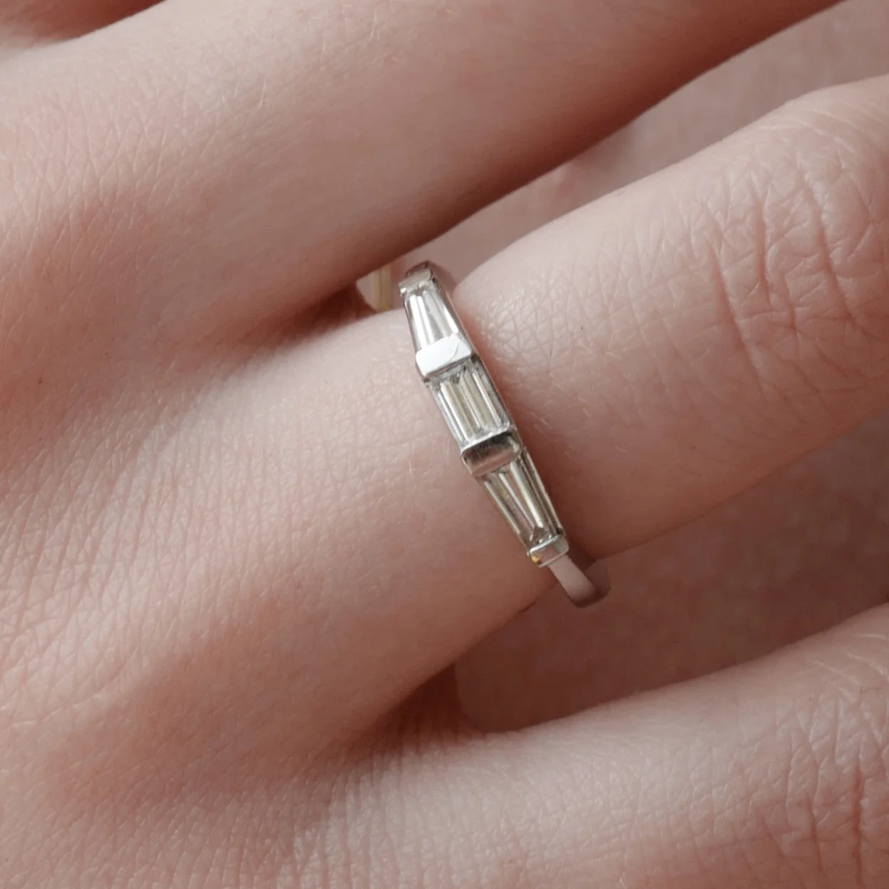 Vintage Baguette Diamond Wedding Band