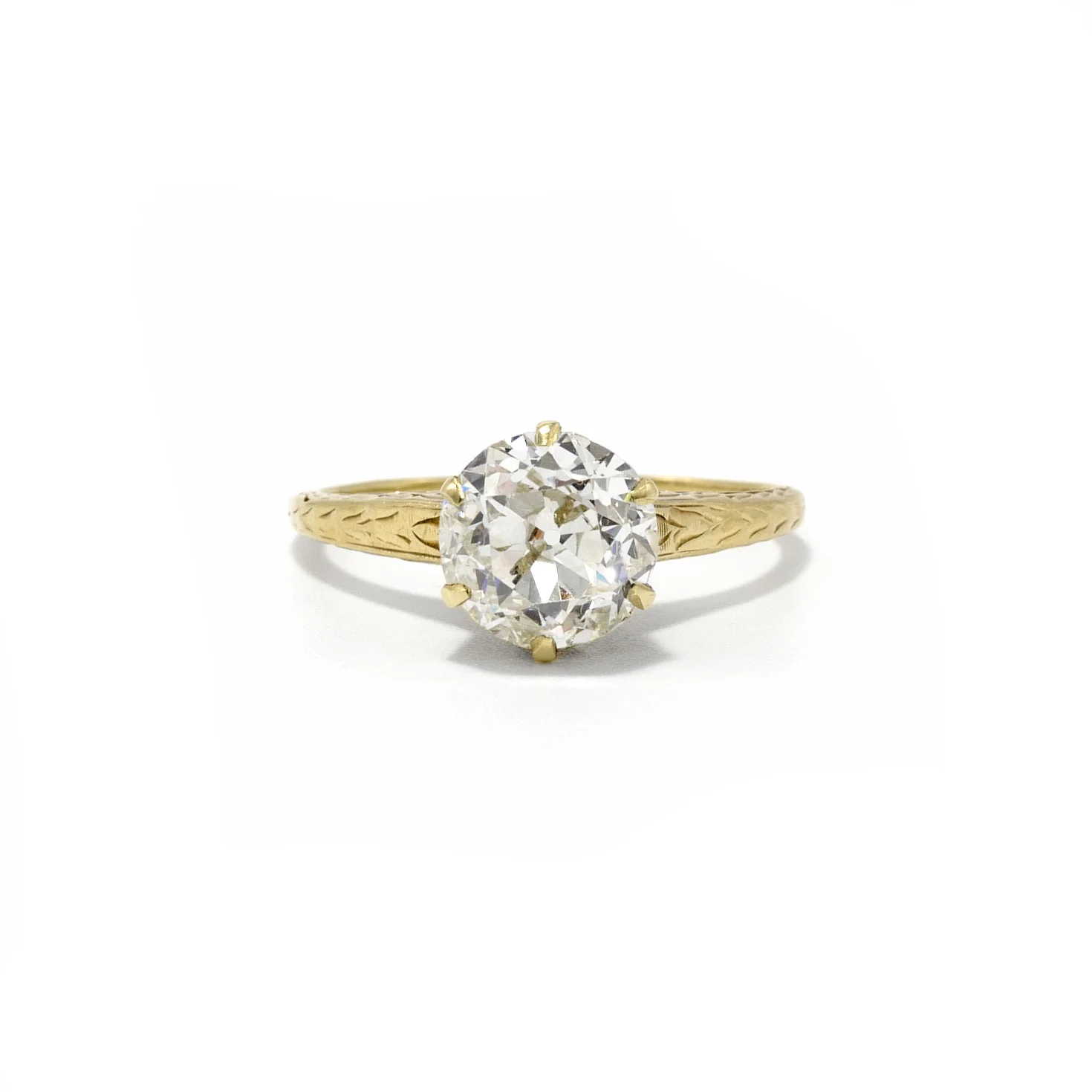 Art Deco era old european cut engagement ring