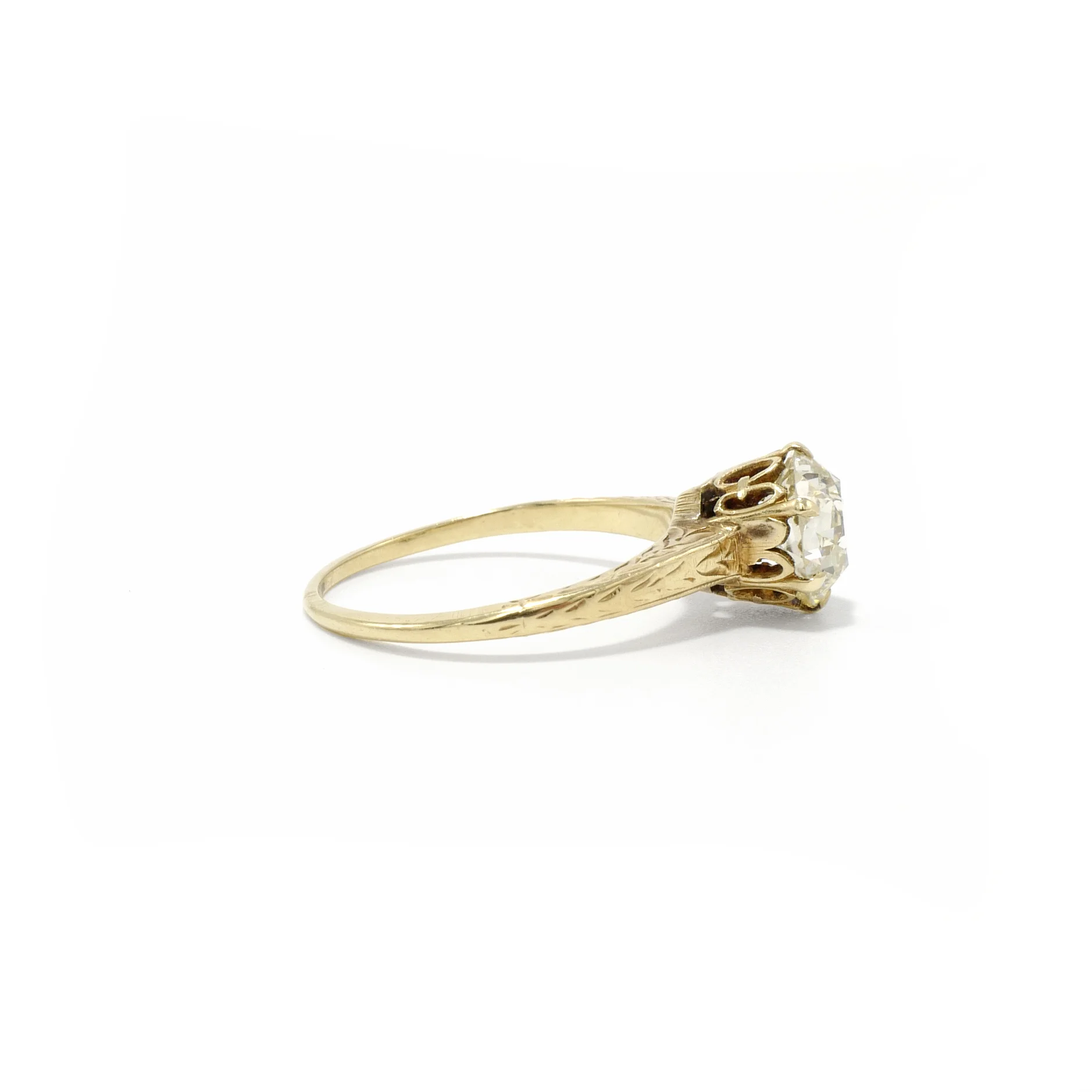 Art Deco era old european cut engagement ring