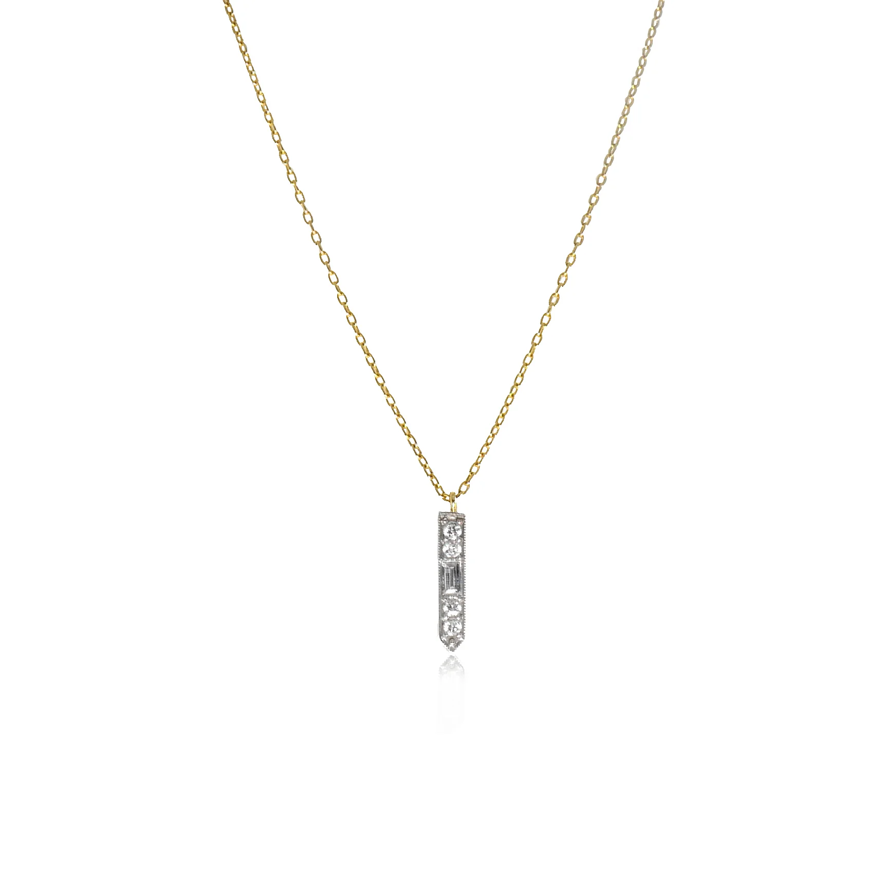 Art Deco Single Fringe Diamond Necklace