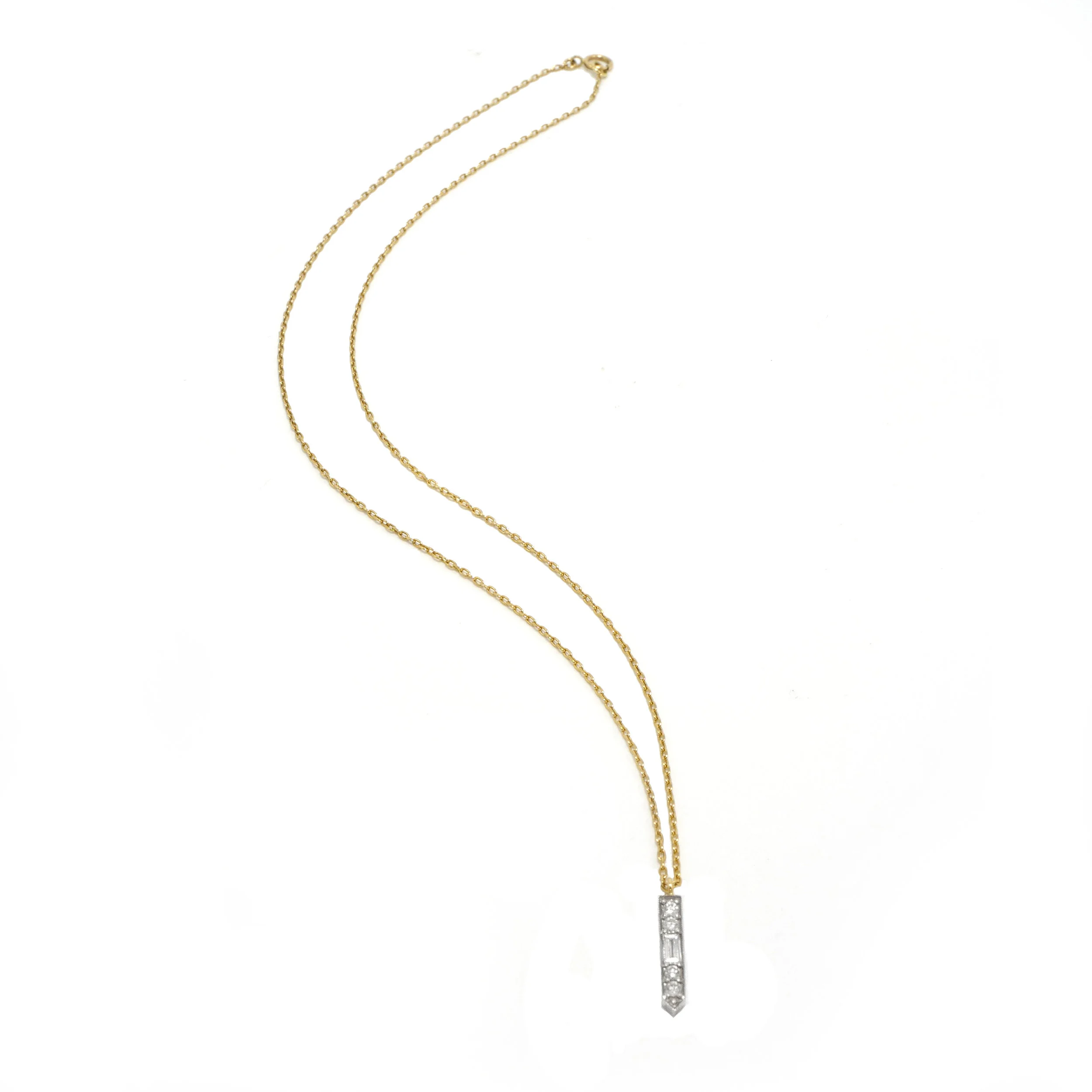 Art Deco Single Fringe Diamond Necklace