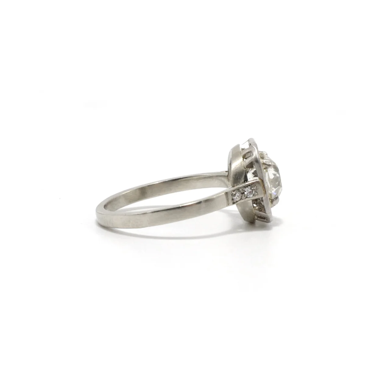 Art Deco European Cut Engagement Ring