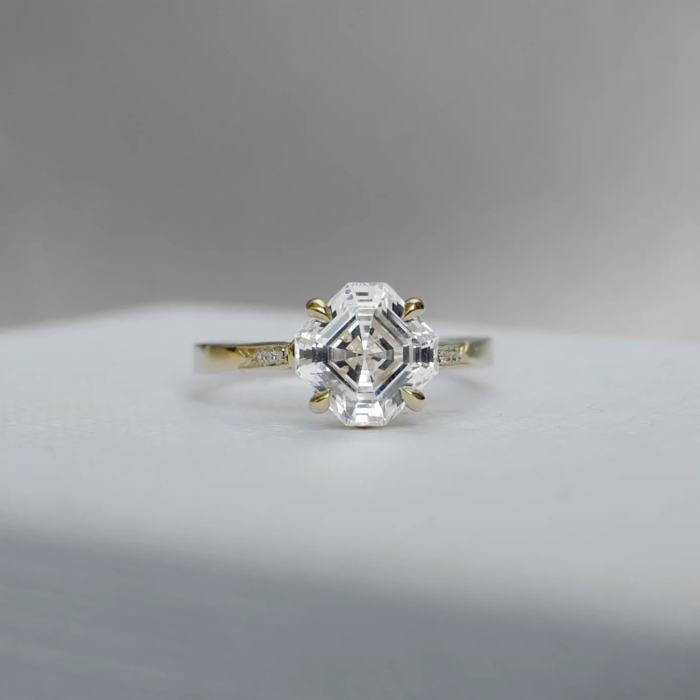 DIANA ASSCHER CUT ENGAGEMENT RING — Ashley Zhang Jewelry