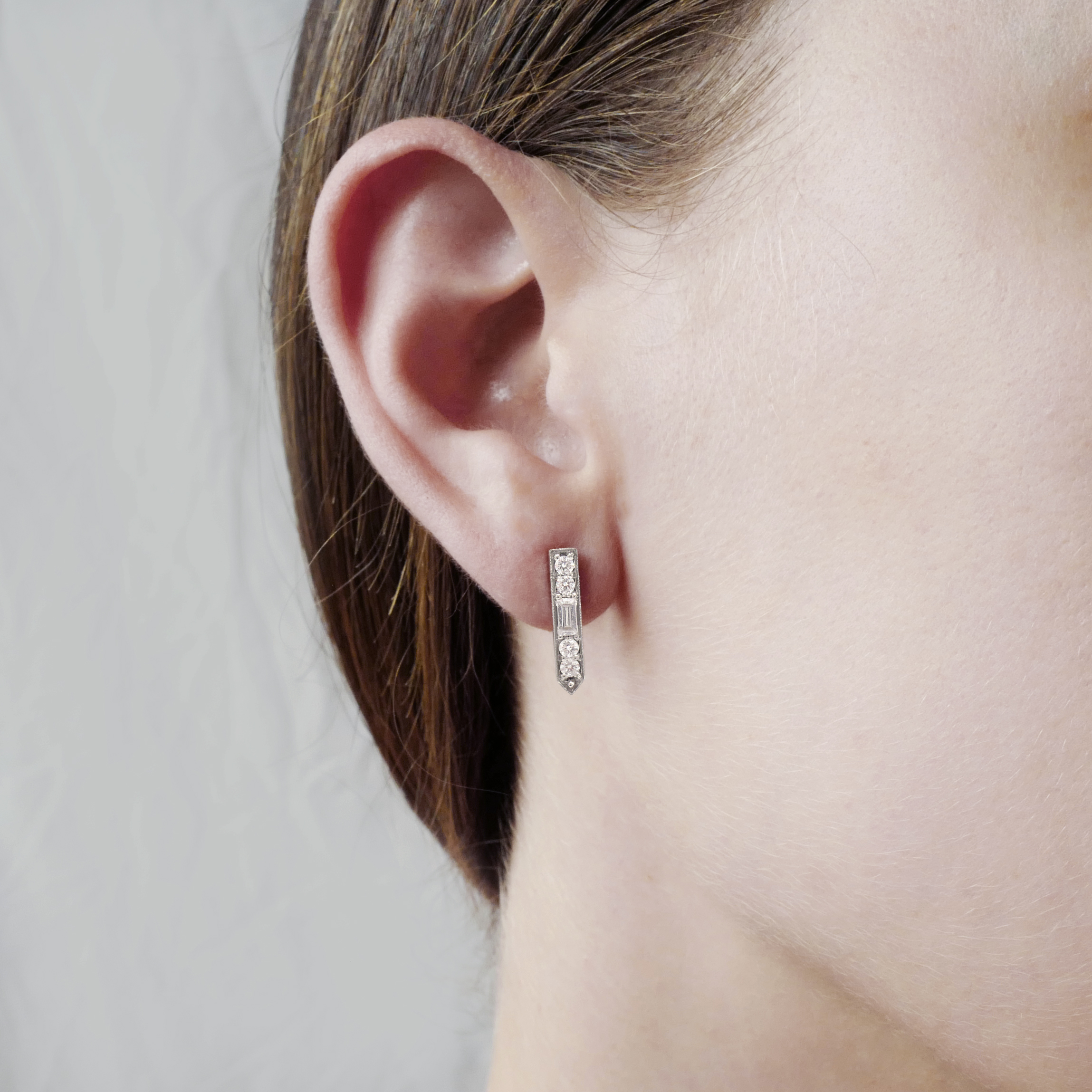 brilliant cut diamond fringe earrings
