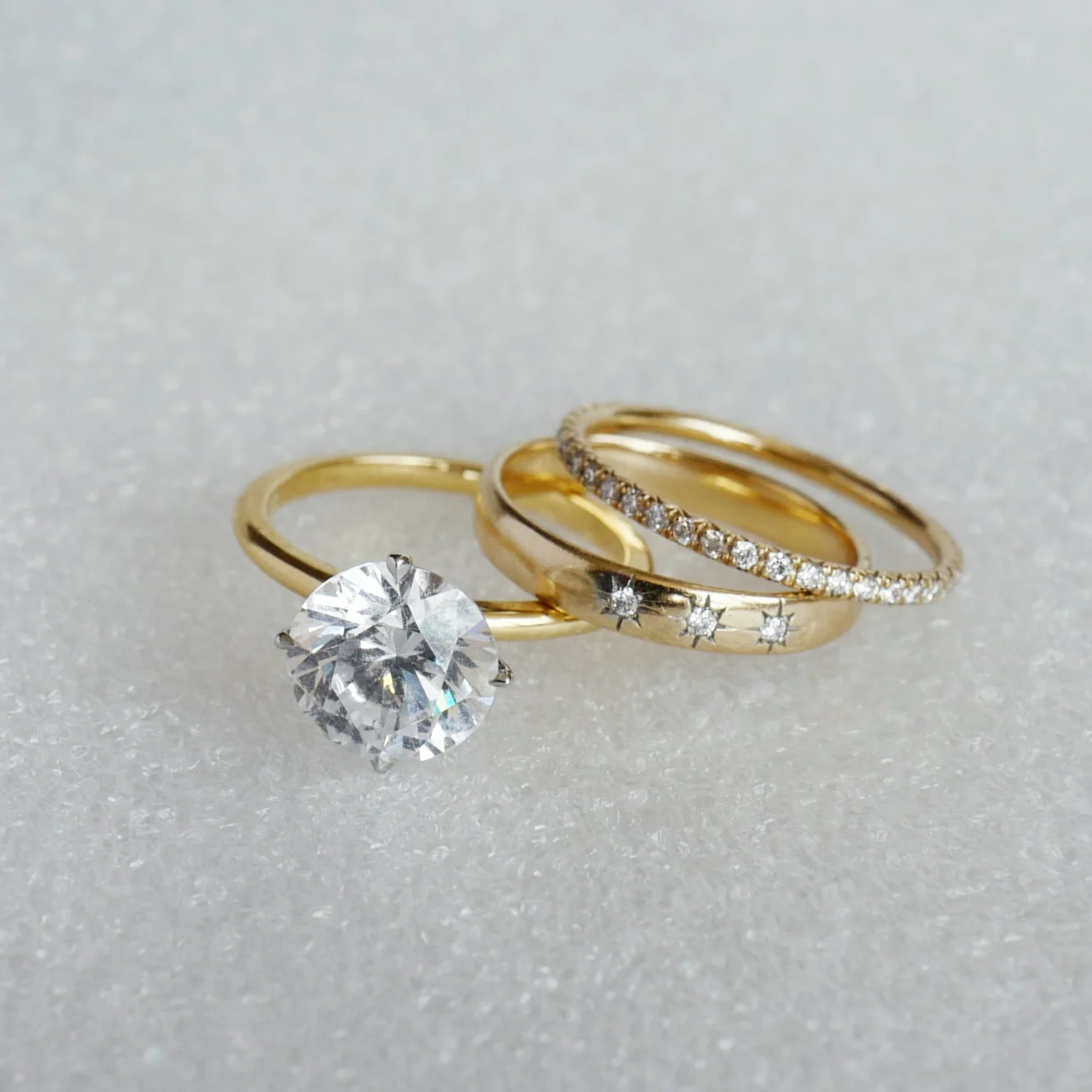 Petite Diamond Star Wedding Band