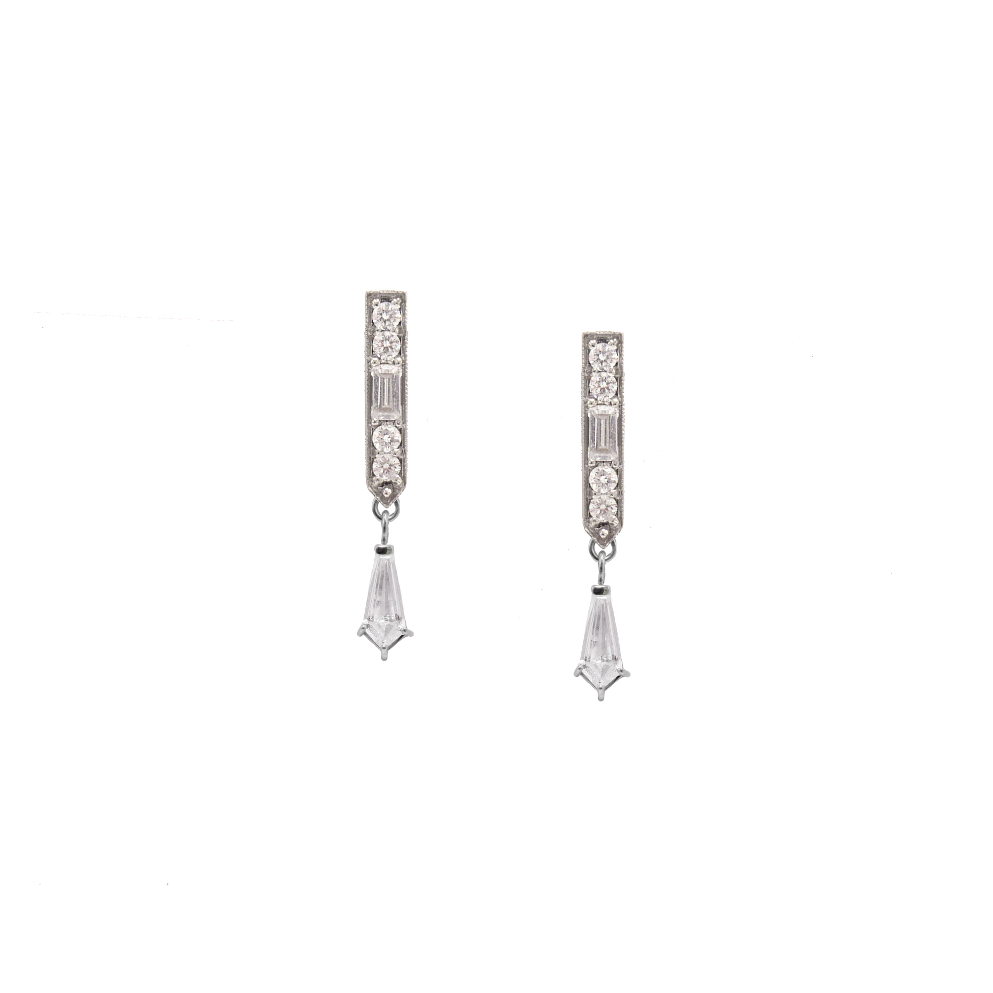 brilliant cut diamond fringe earrings