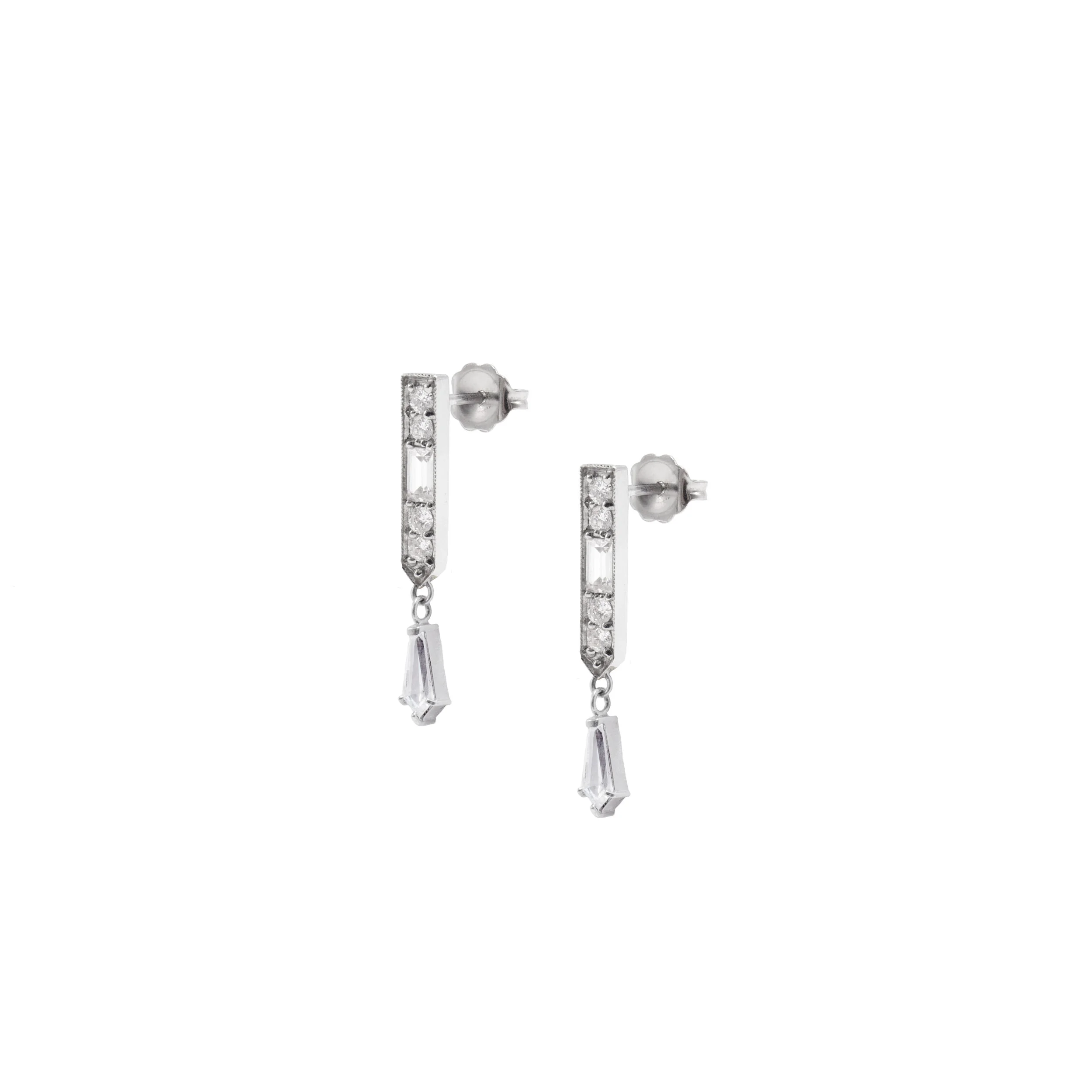 brilliant cut diamond fringe earrings