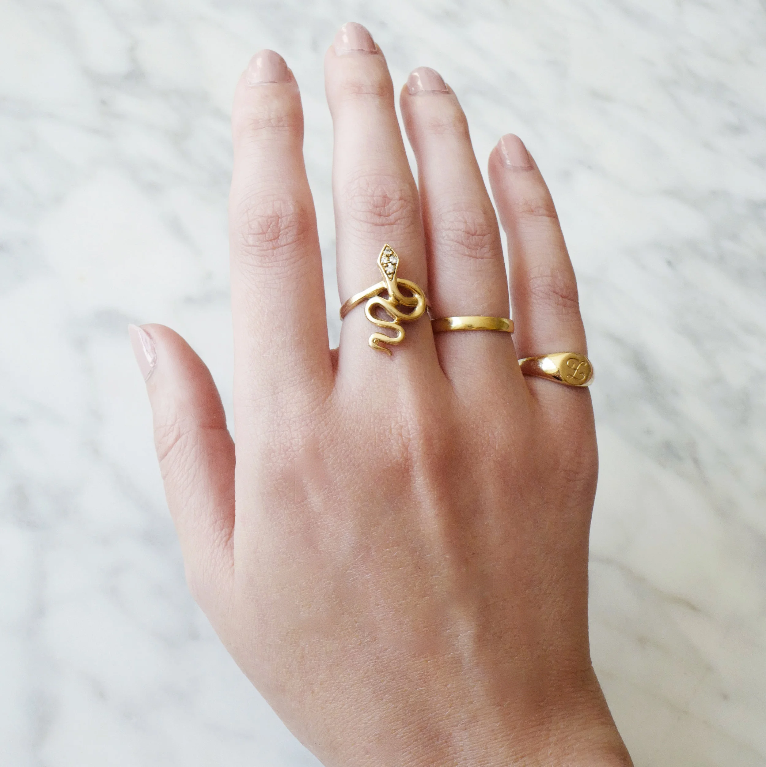 Victorian Era Diamond Snake Ring