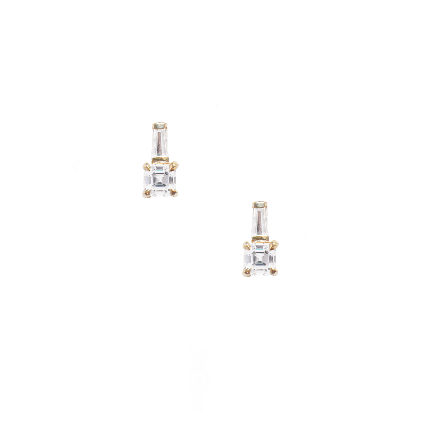 Asscher cut diamond stud earrings