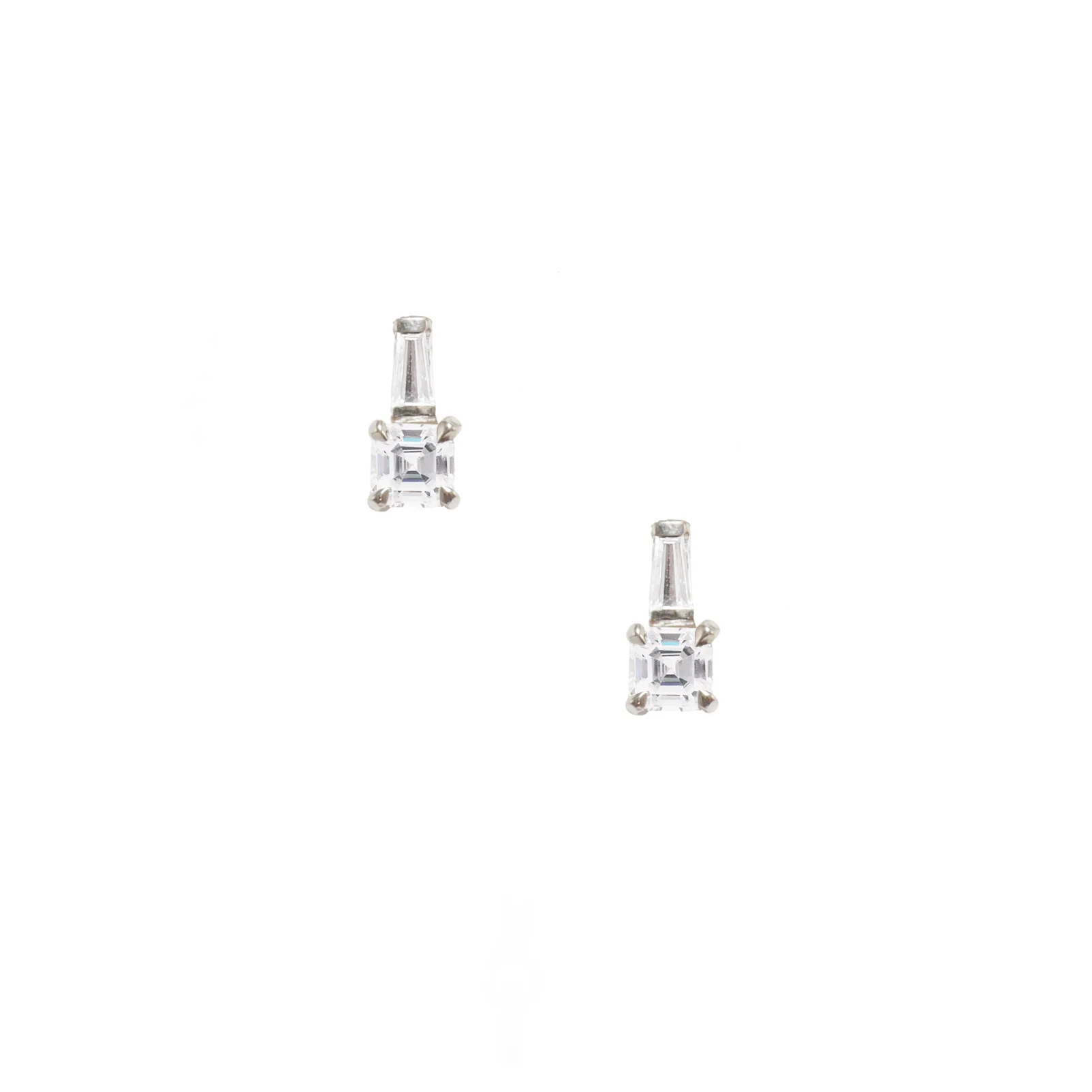 Asscher cut diamond stud earrings