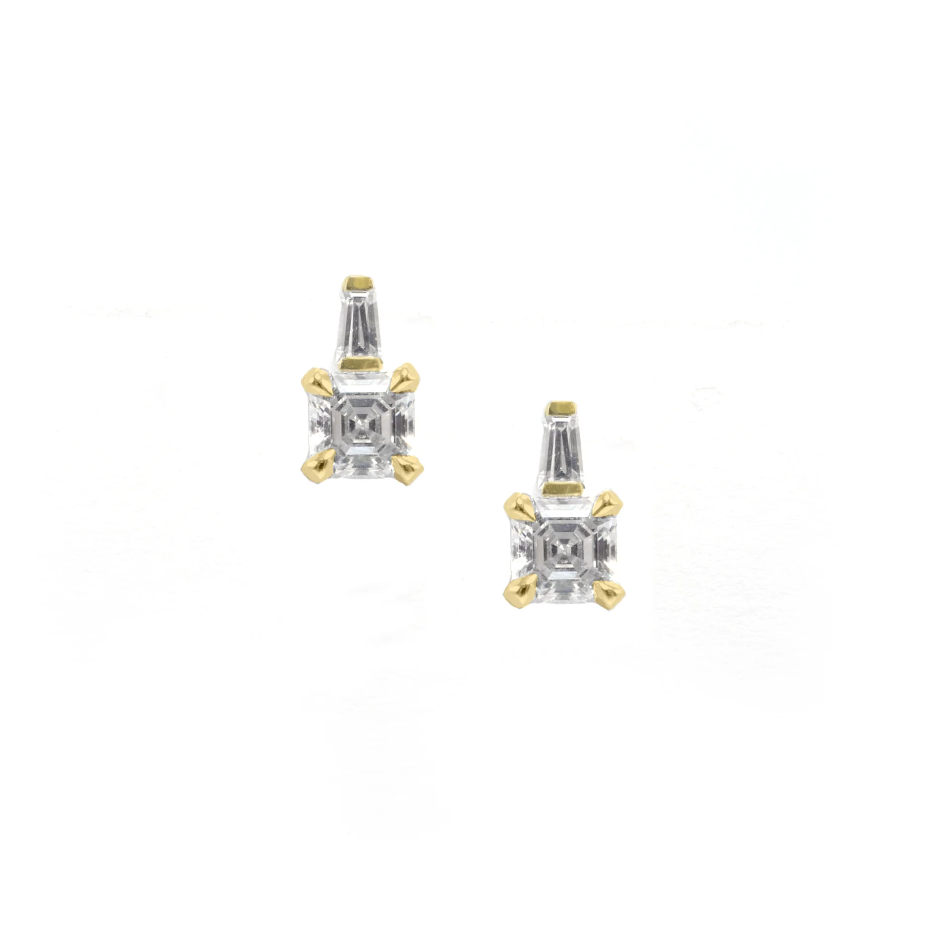 Asscher cut diamond stud earrings