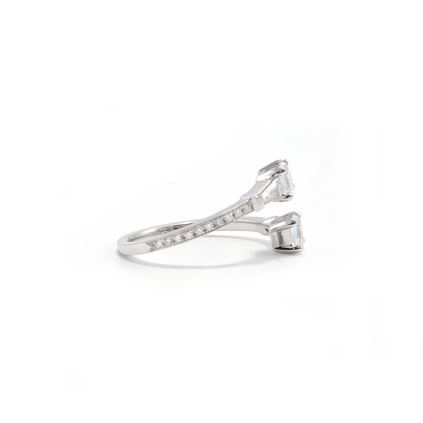 Toi et Moi Asscher Cut Diamond Engagement Ring