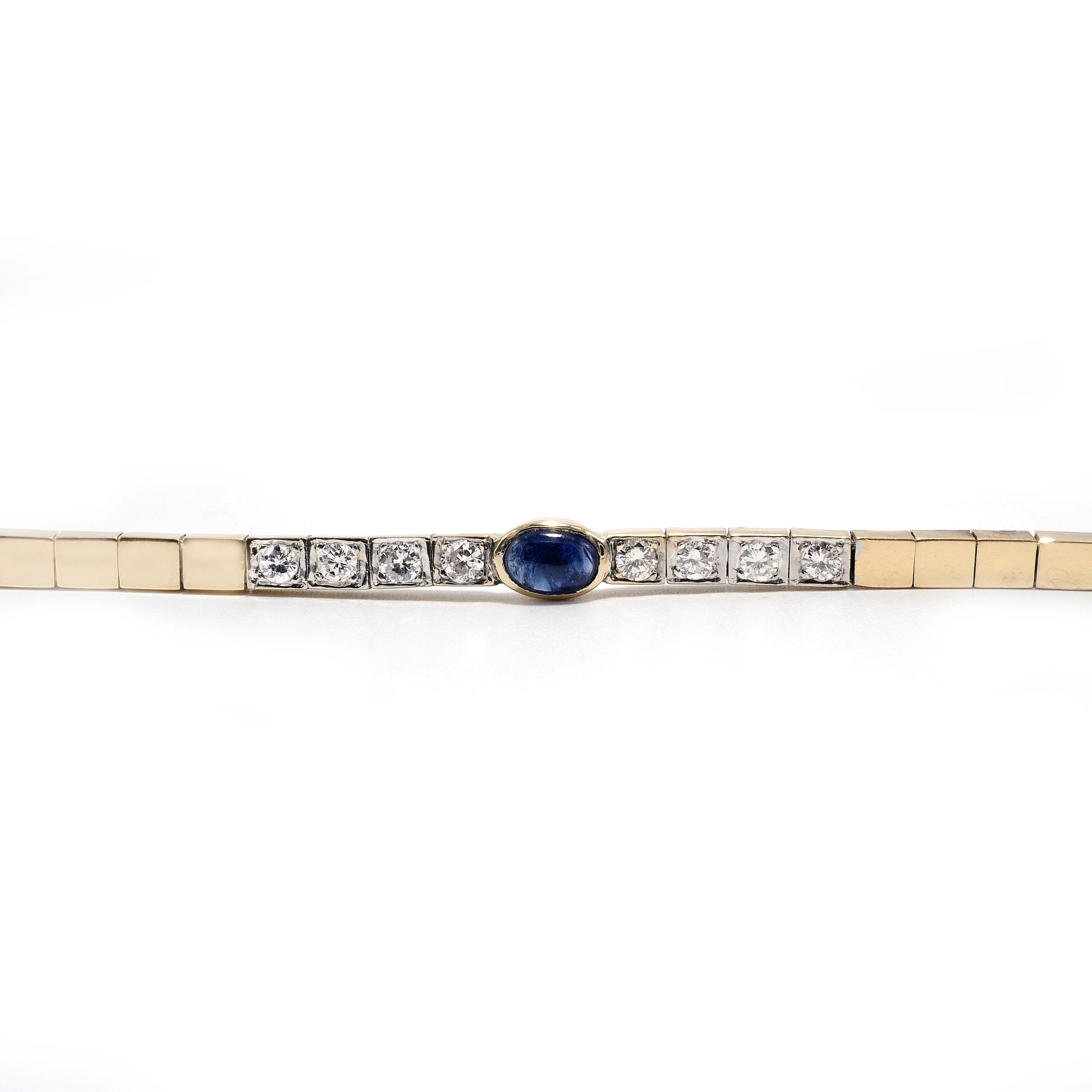 vintage sapphire cabochon and diamond bracelet