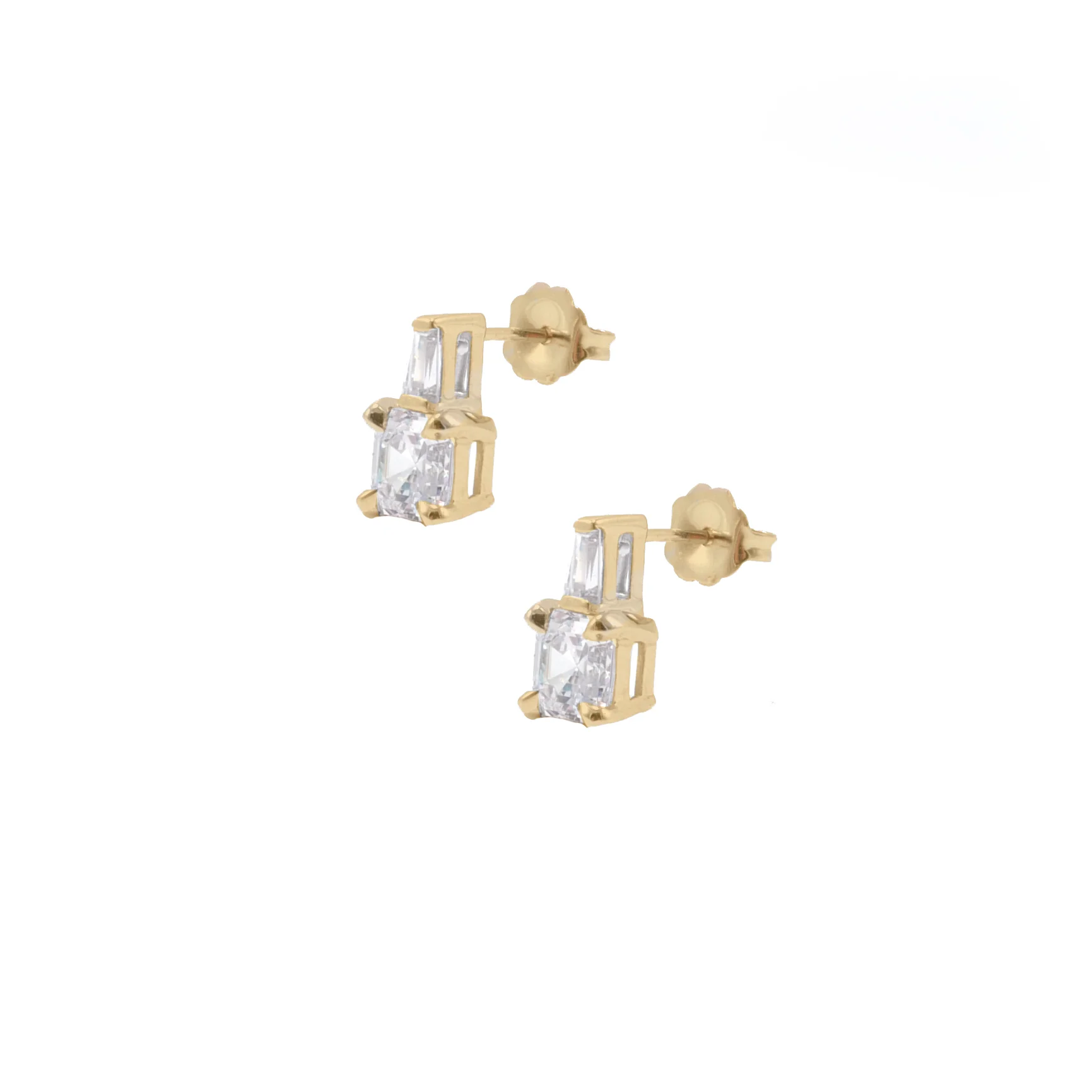 Asscher cut diamond stud earrings