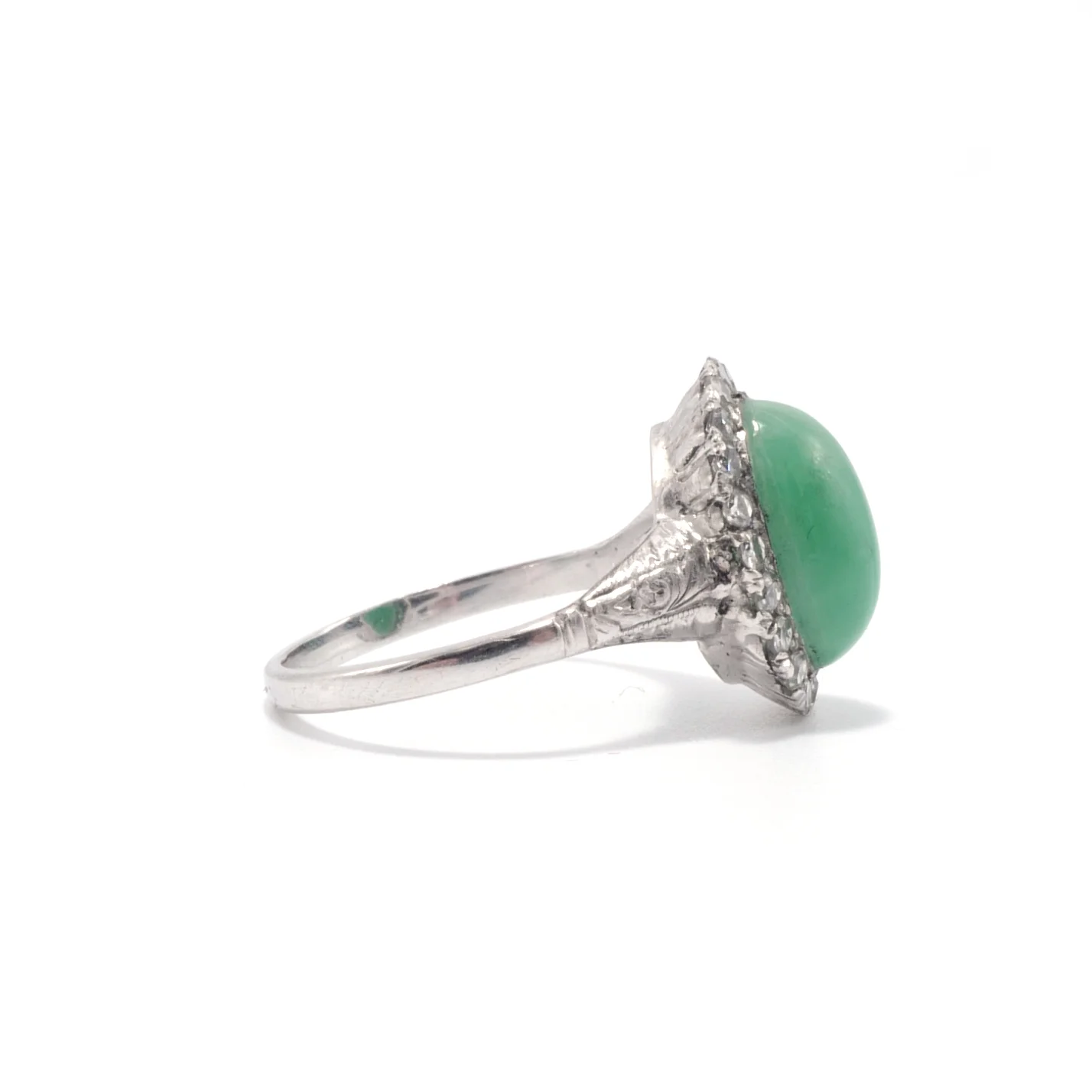 Art Deco Jade and Diamond Ring