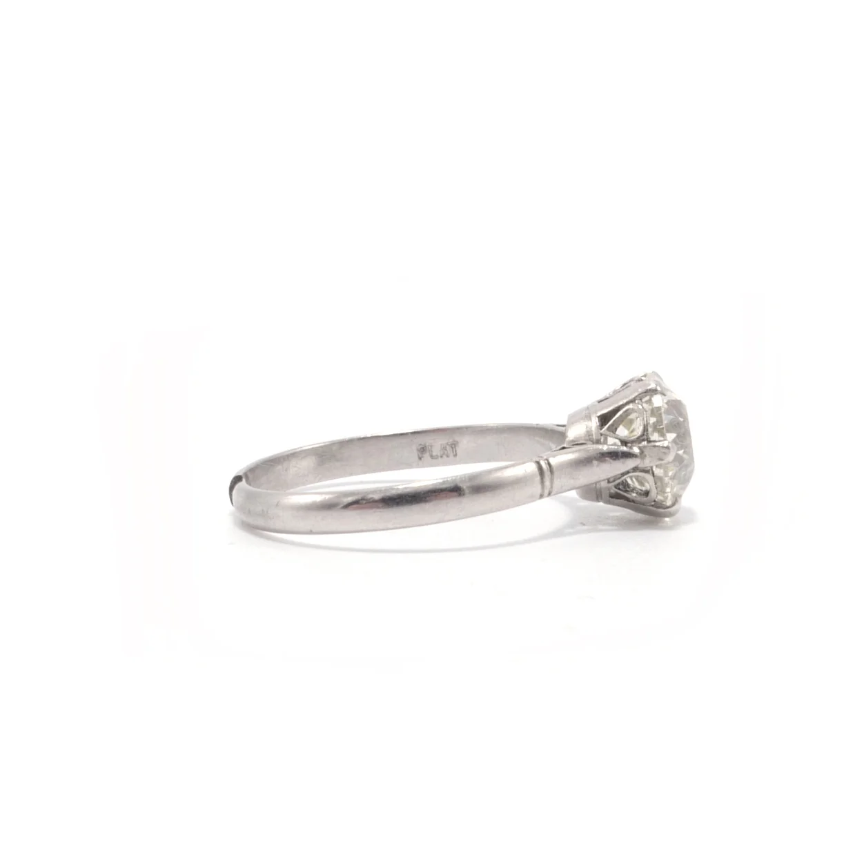 Solitaire Edwardian era European Cut Engagement Ring