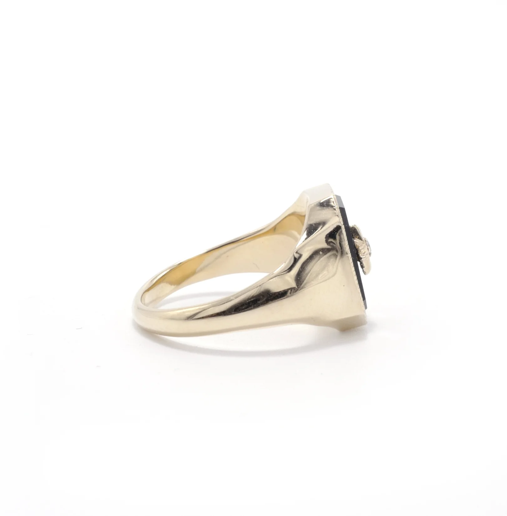 Onyx Diamond Star Signet Ring