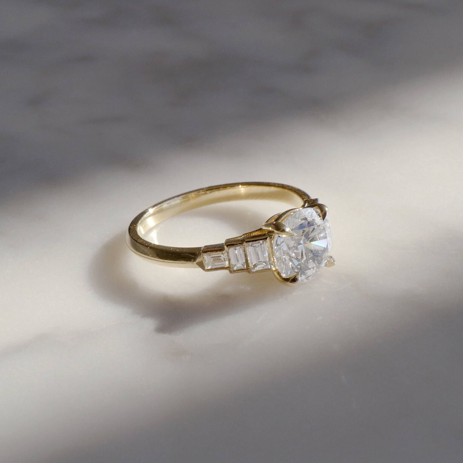 EVELYN BRILLIANT CUT ENGAGEMENT RING — Ashley Zhang Jewelry