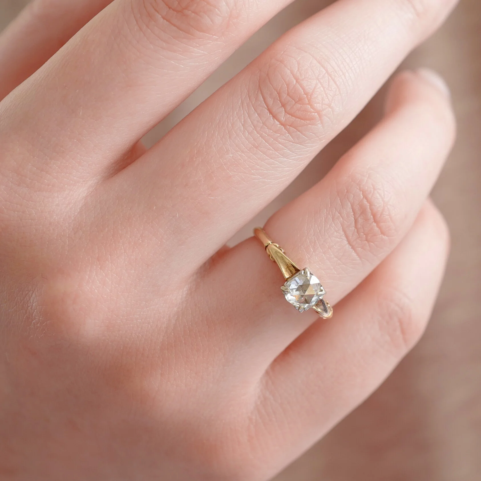 rose cut diamond engagement rings