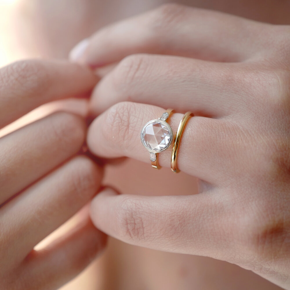 zij is room Kruipen Josephine Rose Cut Diamond Engagement Ring — Ashley Zhang Jewelry