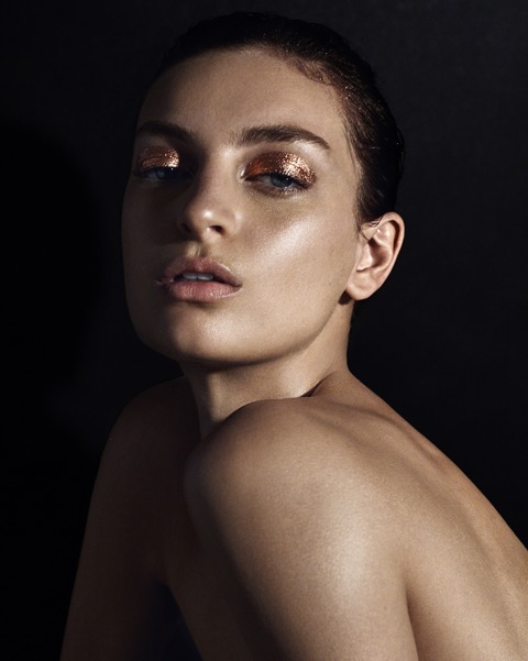 EYES: Mehron Metallic Powder in Rose blended with MAC Copper Sparkle Pigment and Danessa Myricks Bionic Gel Activator